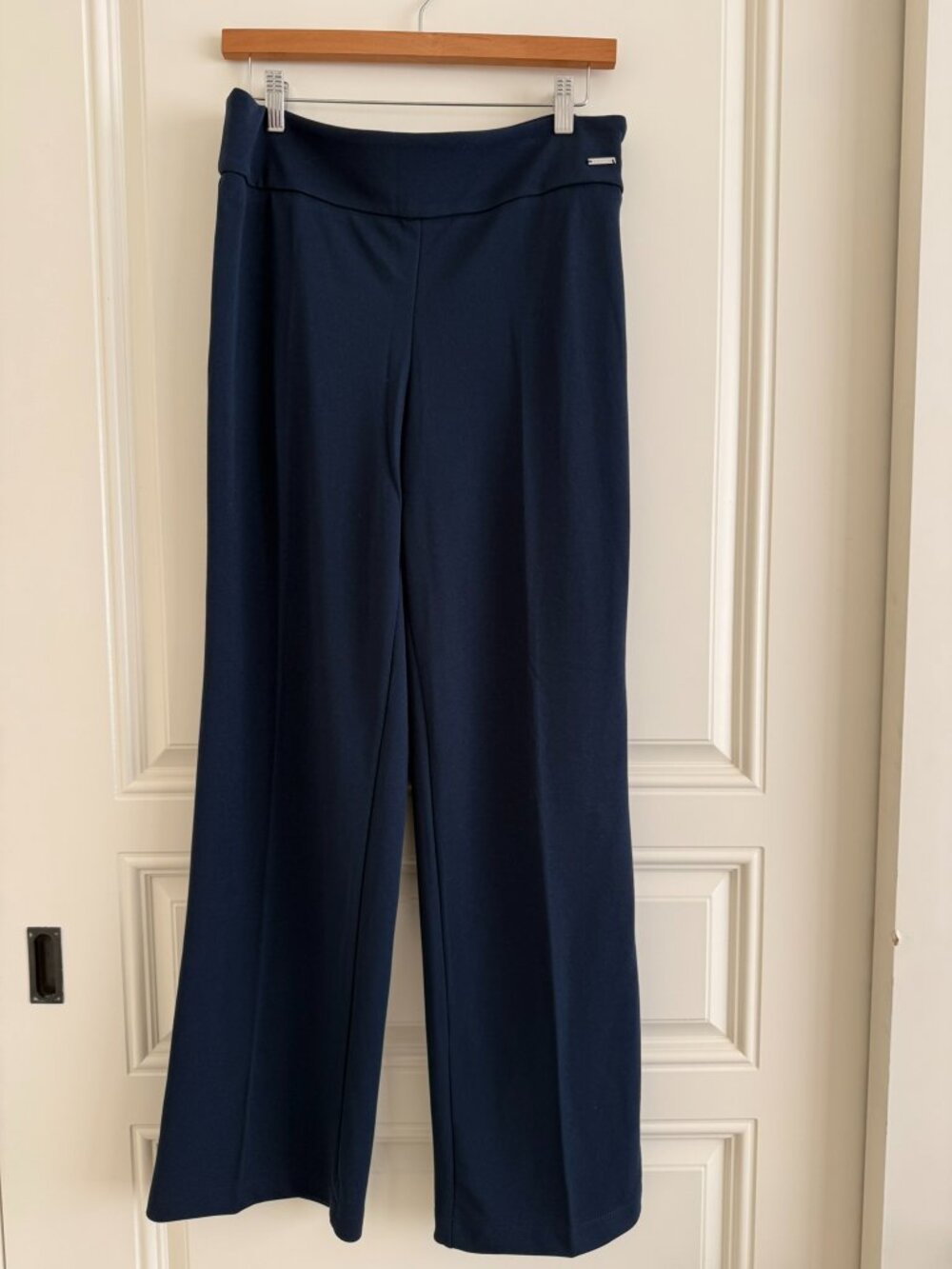 T Tahari Night Life Navy Wide Leg Pants NWT Size 10